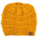 Mustard Confetti C.C® Cozy Confetti Bun Ponytail Beanies Hats