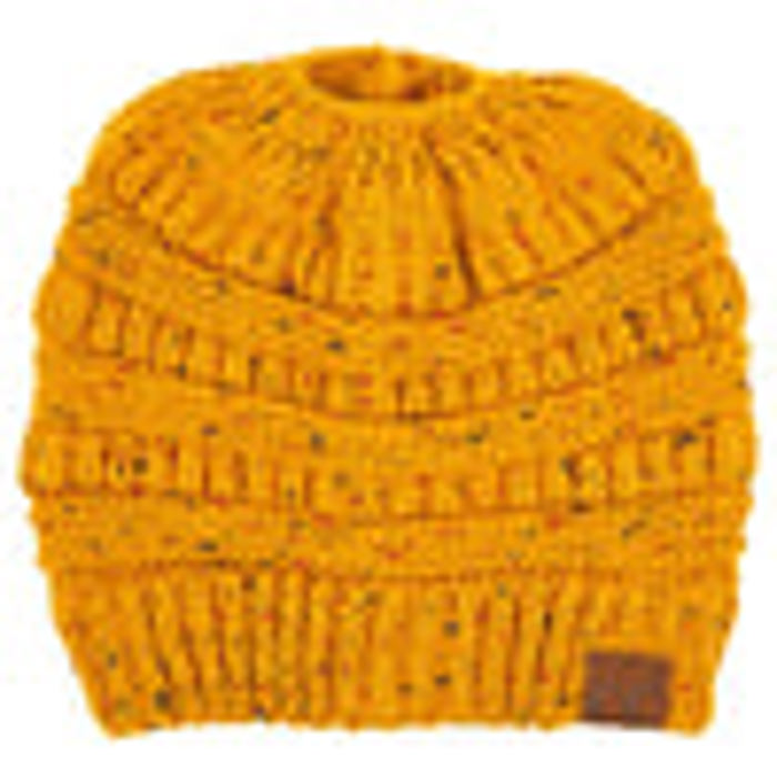 C.C® Cozy Confetti Bun Ponytail Beanies Hats