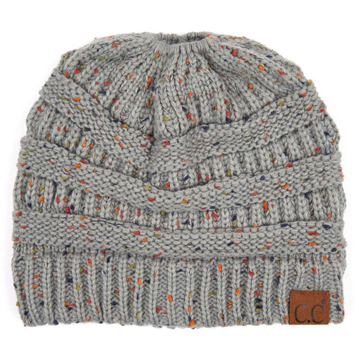 C.C® Cozy Confetti Bun Ponytail Beanies Hats
