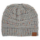 Natural Grey Confetti C.C® Cozy Confetti Bun Ponytail Beanies Hats
