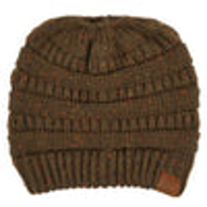 C.C® Cozy Confetti Bun Ponytail Beanies Hats