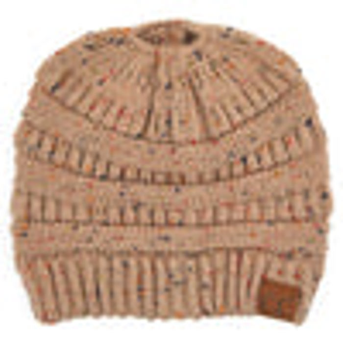 C.C® Cozy Confetti Bun Ponytail Beanies Hats