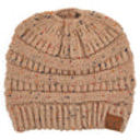 Taupe Confetti C.C® Cozy Confetti Bun Ponytail Beanies Hats