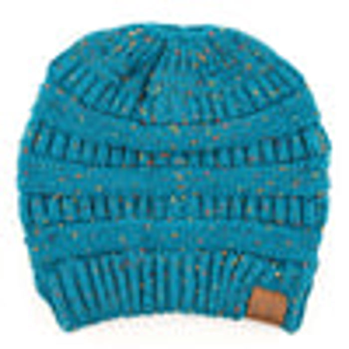 C.C® Cozy Confetti Bun Ponytail Beanies Hats