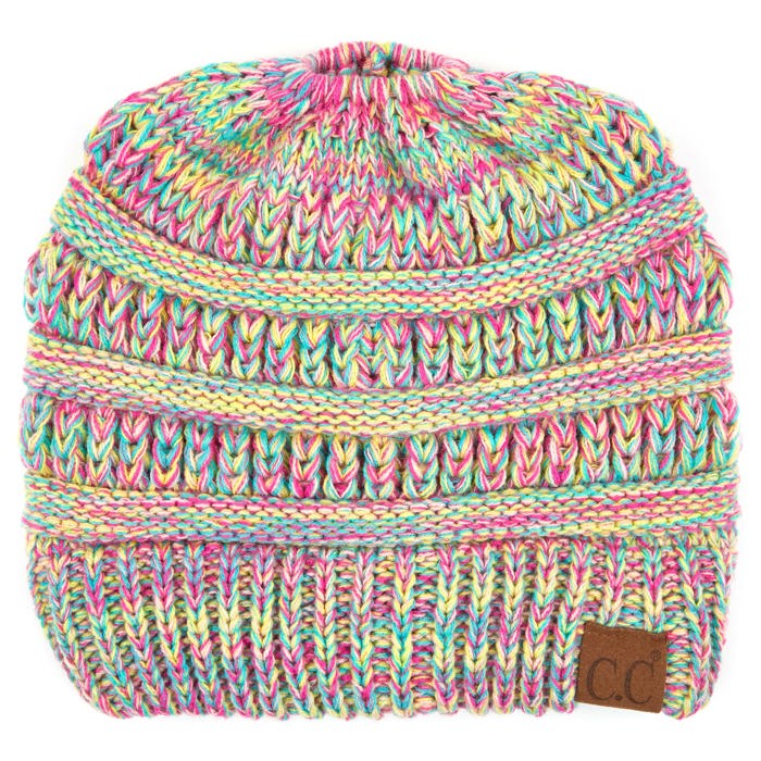 CC Crafted Multi-Toned Bun Kids Youth to Adult Beanies Hats