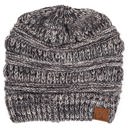 #31 Melange Grey/Light Melange Grey/Natural Grey/Black (Four-Tone) CC Crafted Multi-Toned Bun Kids Youth to Adult Beanies Hats