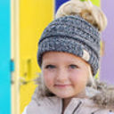#31 Melange Grey/Light Melange Grey/Natural Grey/Black (Four-Tone) CC Crafted Multi-Toned Bun Kids Youth to Adult Beanies Hats