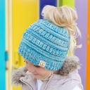 #32 Black/Teal/Purple/HotPink (Four-Tone) CC Crafted Multi-Toned Bun Kids Youth to Adult Beanies Hats