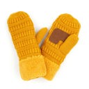 Mustard CC Brand Sherpa Lined Mittens Unisex Winter Accessories