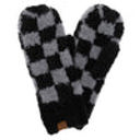 Black/Dark Grey C.C® Checkered Boucle Oh-So-Soft Mittens