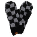 Light Grey/White C.C® Checkered Boucle Oh-So-Soft Mittens