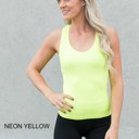 Neon Yellow Mid-Length Racerback Tank | Ribbed