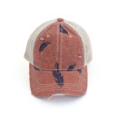Orange CC Spring Motif Jacquard Denim Pony Cap