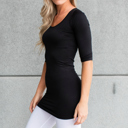 Black Compression 3/4 Sleeve Layering Basic