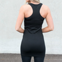 Black Extra Long Layering Ribbed Racerback Tank