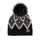 Black CC Beanie Geometric