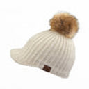 Beige CC Knitted Ball Cap Beanie
