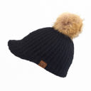 Black CC Knitted Ball Cap Beanie