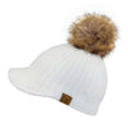 Ivory CC Knitted Ball Cap Beanie