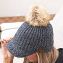 Ivory CC Knitted Ball Cap Beanie