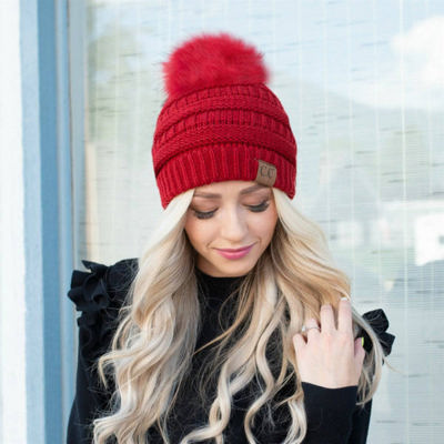 C.C® Trending Pom School Spirit Colors Beanies Hats