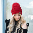 Light Melange Grey w/Same Color Pom C.C® Trending Pom School Spirit Colors Beanies Hats