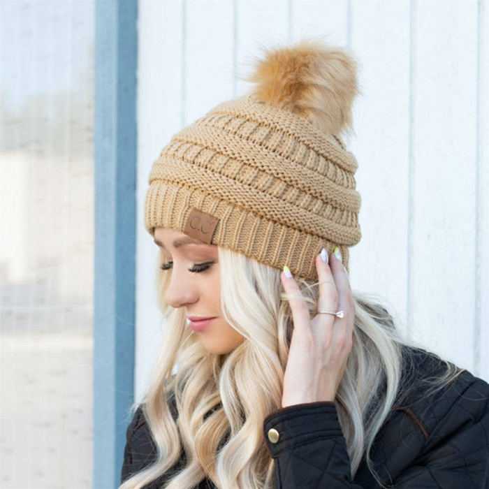 C.C® Trending Pom School Spirit Colors Beanies Hats