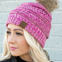  CC Trending 4-Tone Beanie w/ Tan Pom