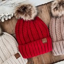  CC Multi-Color Plush Pom Beanie