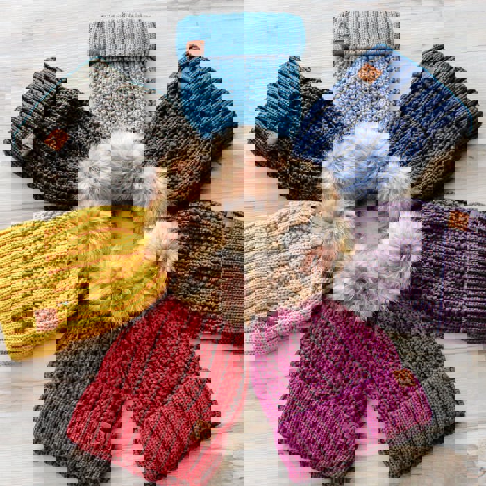 CC Multi-Color Plush Pom Beanie