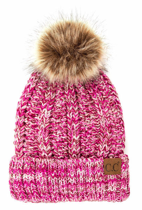 CC Multi-Color Plush Pom Beanie