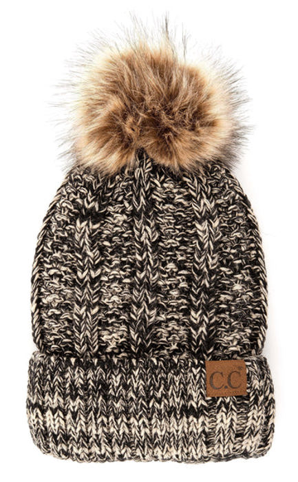 CC Multi-Color Plush Pom Beanie