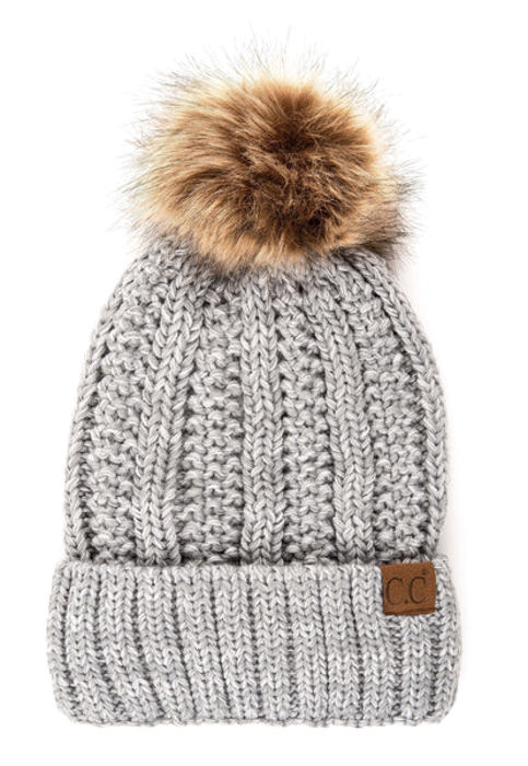 CC Multi-Color Plush Pom Beanie