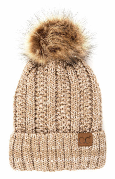 CC Multi-Color Plush Pom Beanie