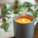  Gray Ribbed Beeswax Candle