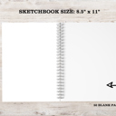 Blue Check Personalized Sketchbook | 8.5 x 11 | 50 Blank White Pages