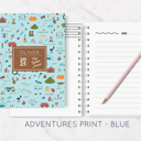 Adventures Print-Blue Personalized Kids Summer Journal | 5.5" x 7.25" | 75 Pages