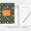Camping Print-Green Personalized Kids Summer Journal | 5.5" x 7.25" | 75 Pages