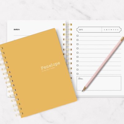 Personalized To Do List + Notes | 5.5" x 7.25" | 75 pages