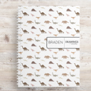 Dino Print Personalized Sketchbook | 8.5 x 11 | 50 Blank White Pages