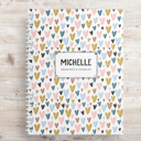 Heart Print Personalized Sketchbook | 8.5 x 11 | 50 Blank White Pages