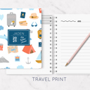 Travel Print Personalized Kids Summer Journal | 5.5" x 7.25" | 75 Pages