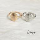 6 Gold Wave Engraved Oval Rings