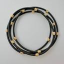 Black Gold Beaded Guitar String Bracelets