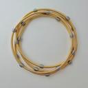 Gold-Plated Gunmetal Beaded Guitar String Bracelets