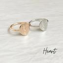 6 Gold Heart Engraved Oval Rings