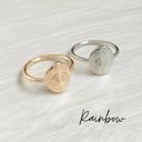 6 Gold Rainbow Engraved Oval Rings