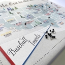 Baseball 8 x 10 Pro Sports Stadium Maps with Travel Pins | 8x10, 11x14 OR 16x20 Canvas