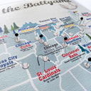 Baseball 16 x 20 Pro Sports Stadium Maps with Travel Pins | 8x10, 11x14 OR 16x20 Canvas