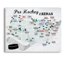 Hockey 16 x 20 Pro Sports Stadium Maps with Travel Pins | 8x10, 11x14 OR 16x20 Canvas